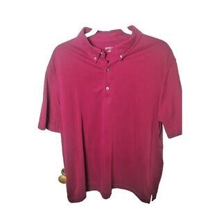 Merona Men's Polo Shirt XL Red Cotton/Polyester Blend